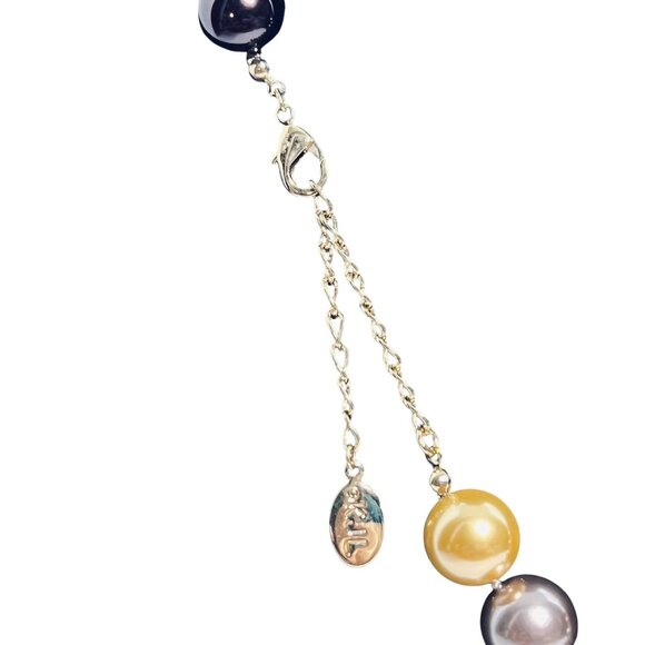 Kenneth Jay Lane Multicolor Glass Pearl Hand-Knotted Necklace (6017) - Picture 6 of 9